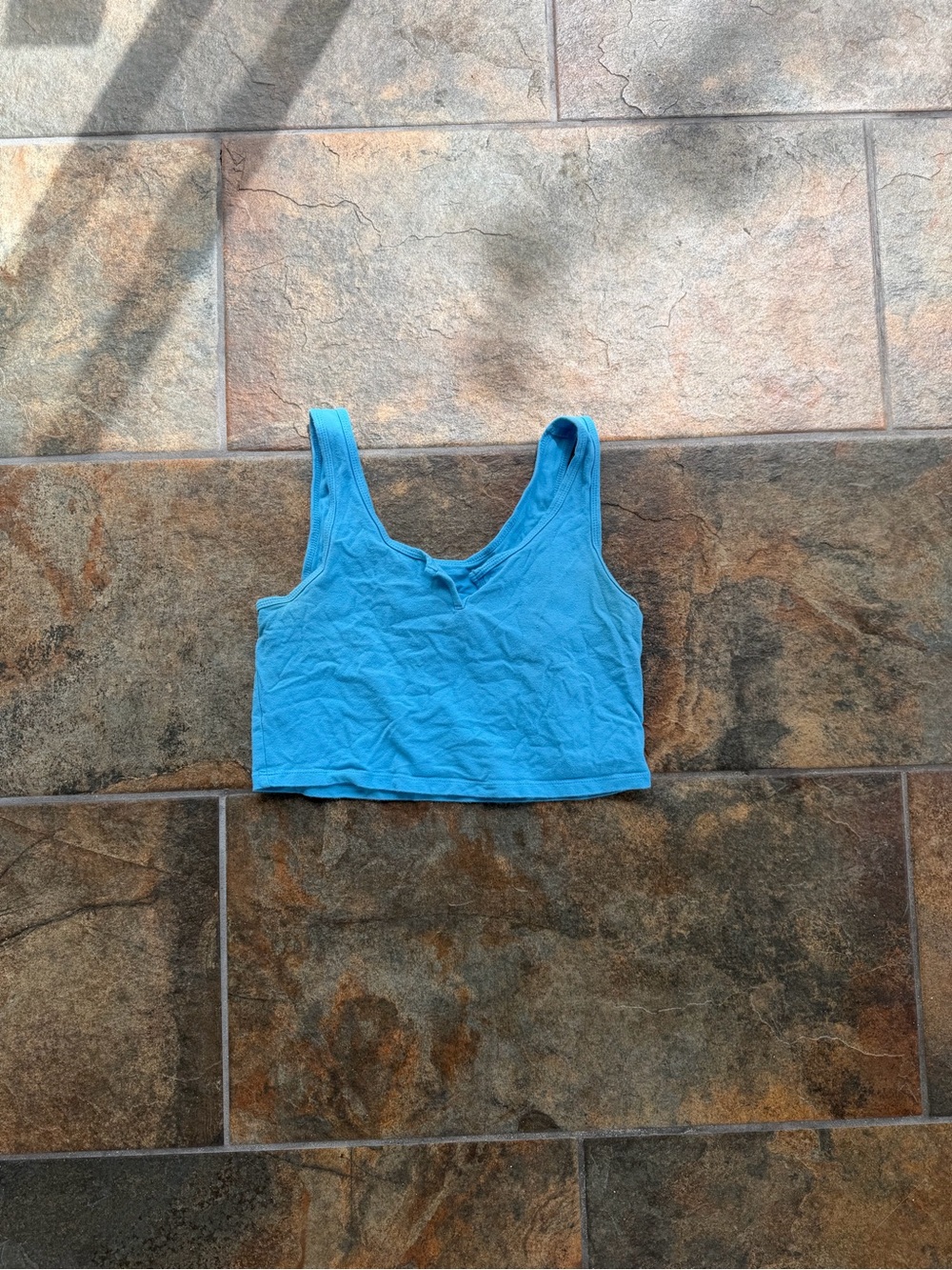wild fable Blue Scoop Neck Crop Tank